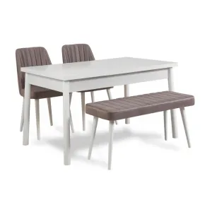Set stola a stoličiek (4 kusy) Costa White-Grey