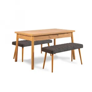 Jedálenský set so stolom a lavicou (3 kusy) Costa 1053 - Atlantic Pine, Anthracite