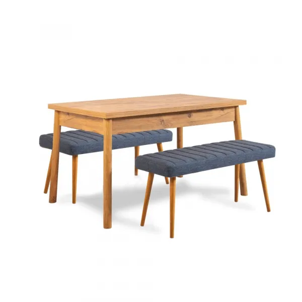 Jedálenský set so stolom a lavicou (3 kusy) Costa 1048 - Atlantic Pine, Dark Blue