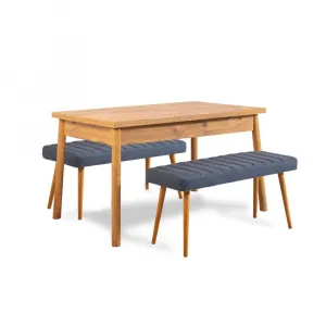 Jedálenský set so stolom a lavicou (3 kusy) Costa 1048 - Atlantic Pine, Dark Blue