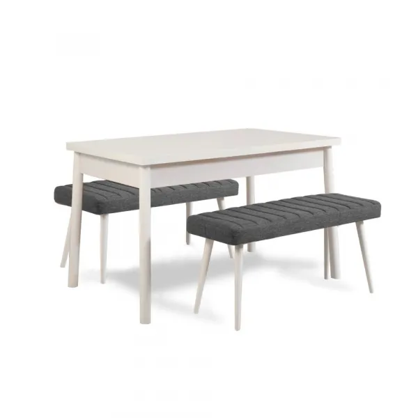 Jedálenský set so stolom a lavicou (3 kusy) Costa 1053 - White, Anthracite
