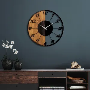 Dekoratívne drevené nástenné hodiny Linear
