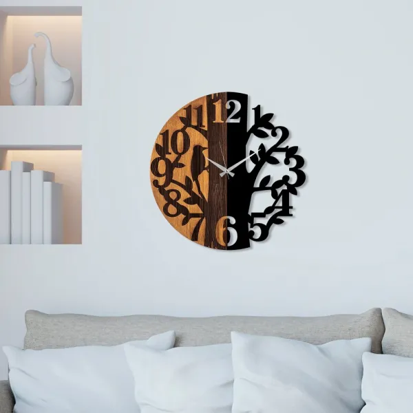 Dekoratívne drevené nástenné hodiny Wooden Clock - 71