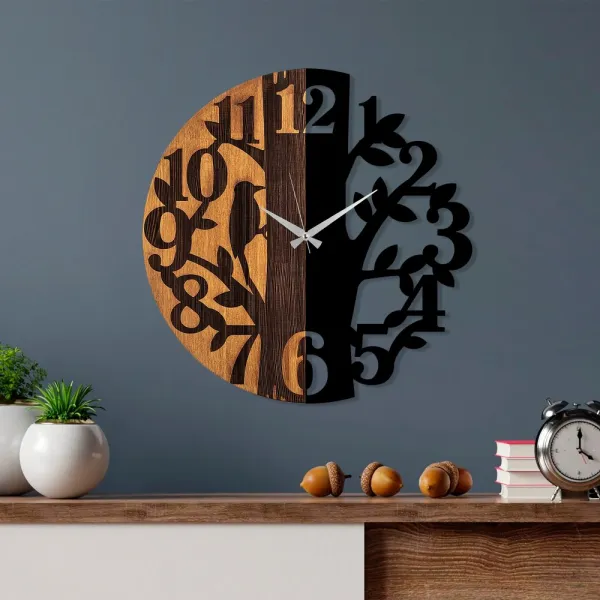 Dekoratívne drevené nástenné hodiny Wooden Clock - 71