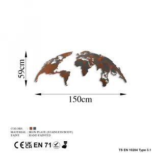 Dekoratívny kovový doplnok na stenu World Map Medium - 2