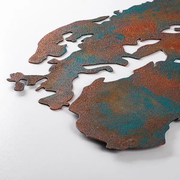 Dekoratívny kovový doplnok na stenu World Map Medium - 2