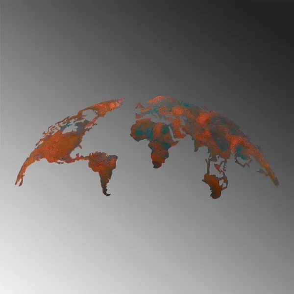 Dekoratívny kovový doplnok na stenu World Map Medium - 2