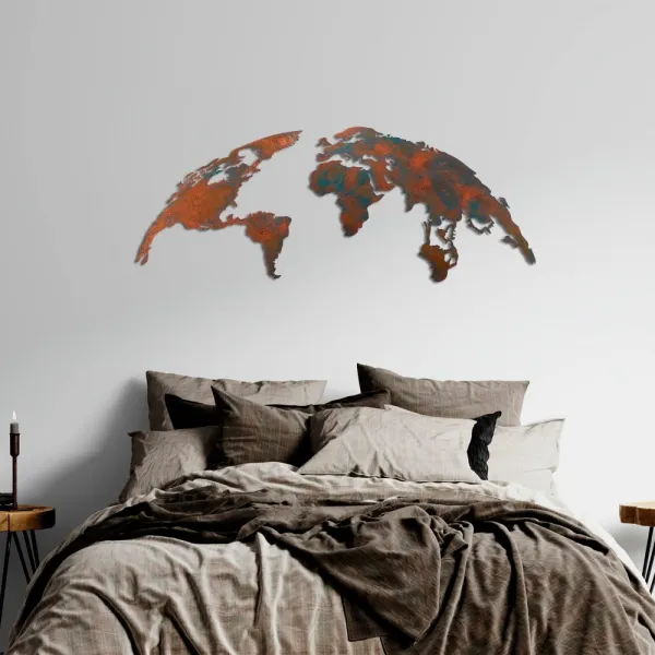 Dekoratívny kovový doplnok na stenu World Map Medium - 2