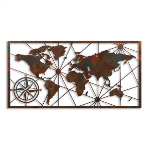 Dekoratívny kovový doplnok na stenu World Map Large - 2