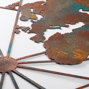 Dekoratívny kovový doplnok na stenu World Map Large - 2