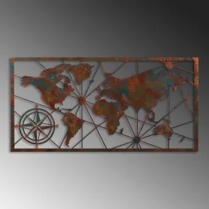 Dekoratívny kovový doplnok na stenu World Map Large - 2
