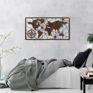 Dekoratívny kovový doplnok na stenu World Map Large - 2