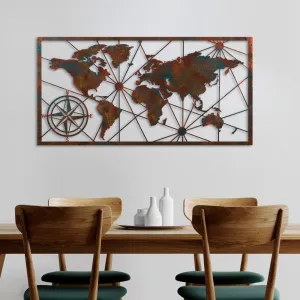 Dekoratívny kovový doplnok na stenu World Map Large - 2