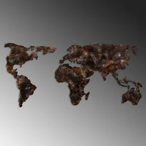 Dekoratívny kovový doplnok na stenu World Map 25