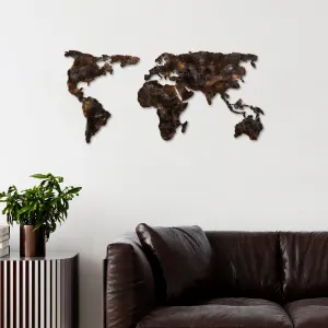 Dekoratívny kovový doplnok na stenu World Map 25
