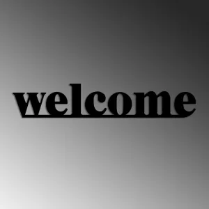 Dekoratívny kovový doplnok na stenu Welcome