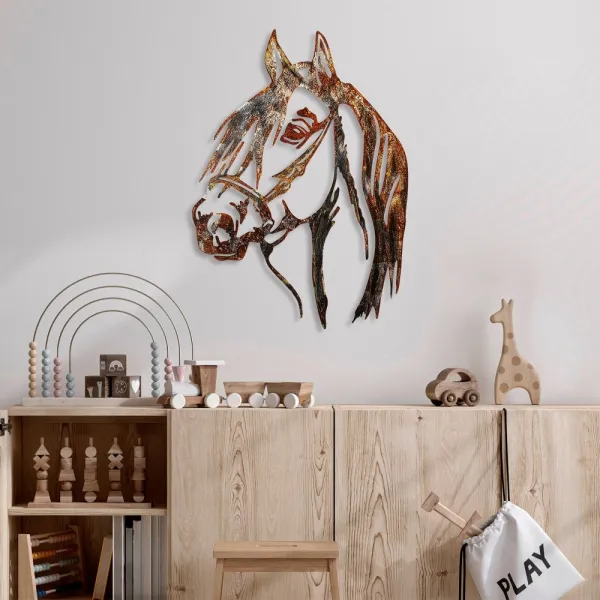 Dekoratívny kovový doplnok na stenu Horse - 3