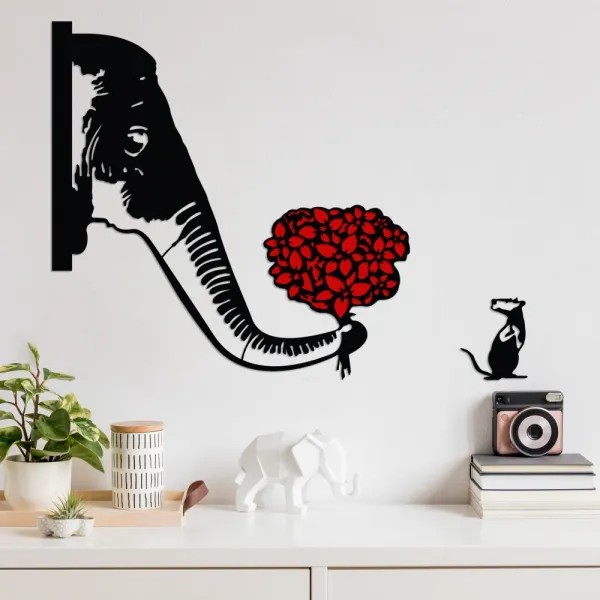 Dekoratívny kovový doplnok na stenu Banksy Metal 04
