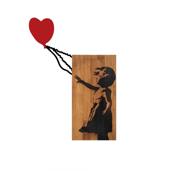 Dekoratívny drevený doplnok na stenu Banksy - 15