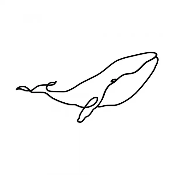 Dekoratívny kovový doplnok na stenu Whale - M