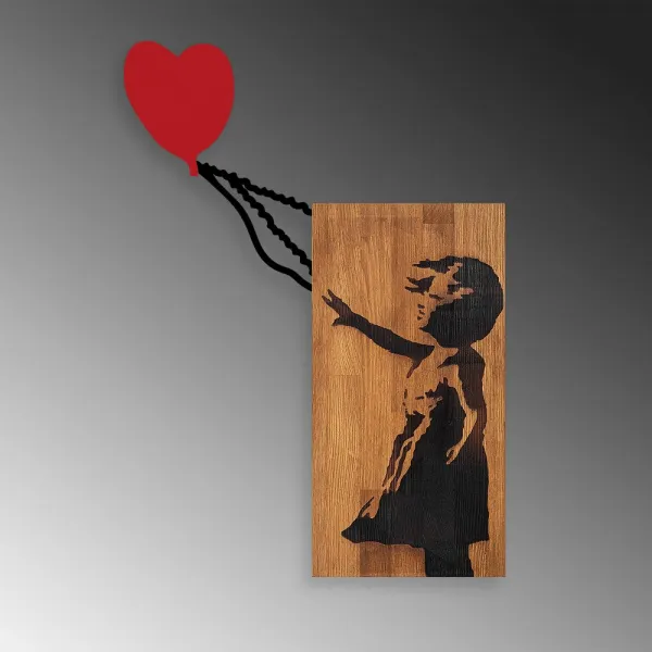 Dekoratívny drevený doplnok na stenu Banksy - 15