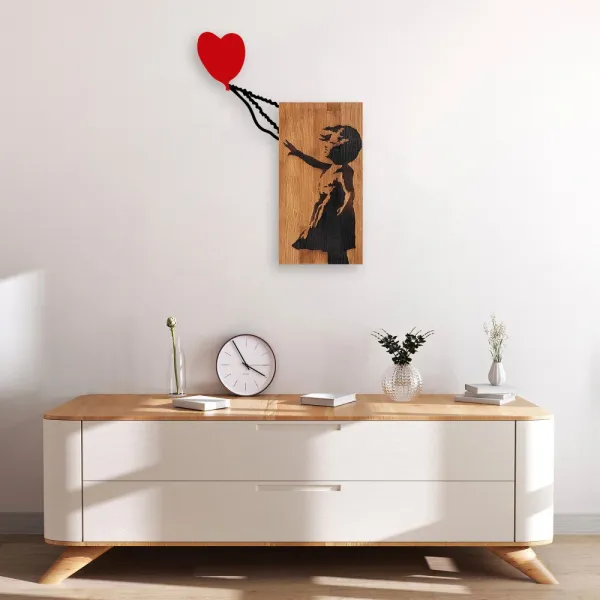 Dekoratívny drevený doplnok na stenu Banksy - 15