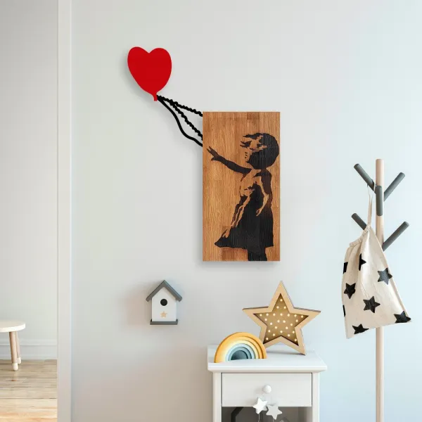 Dekoratívny drevený doplnok na stenu Banksy - 15