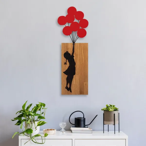 Dekoratívny drevený doplnok na stenu Banksy - 17