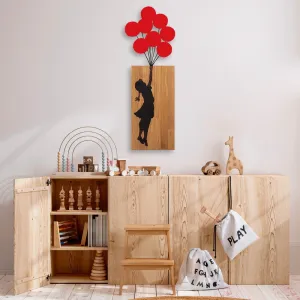 Dekoratívny drevený doplnok na stenu Banksy - 17