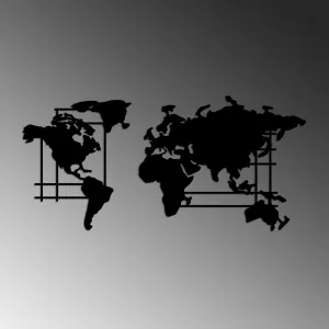Dekoratívny kovový doplnok na stenu World Map - L