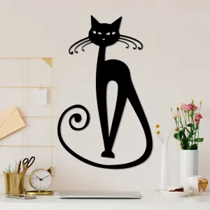 Dekoratívny kovový doplnok na stenu Cat 6