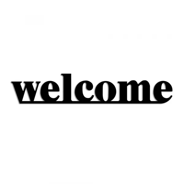Dekoratívny kovový doplnok na stenu Welcome