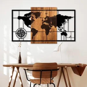 Dekoratívny drevený doplnok na stenu World Map 1-L