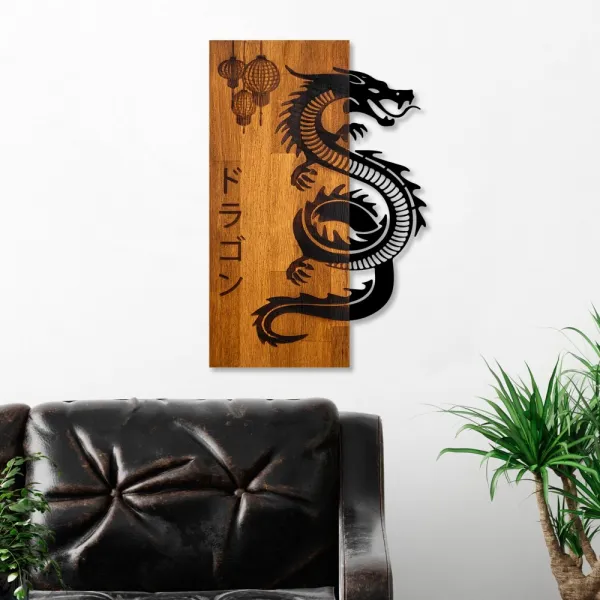 Dekoratívny drevený doplnok na stenu Dragon
