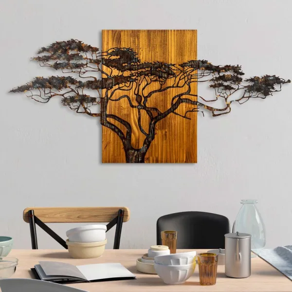 Dekoratívny drevený doplnok na stenu Acacia Tree - 329-A