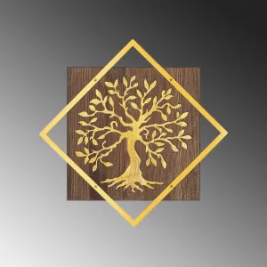 Dekoratívny drevený doplnok na stenu Tree v2 - Gold
