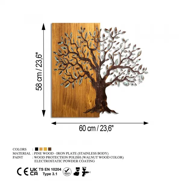 Dekoratívny drevený doplnok na stenu Mysterious Tree - 371-A