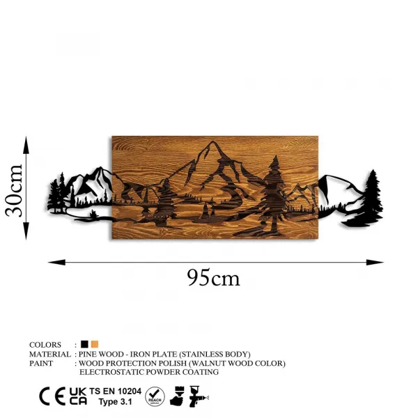 Dekoratívny drevený doplnok na stenu Mountain Range