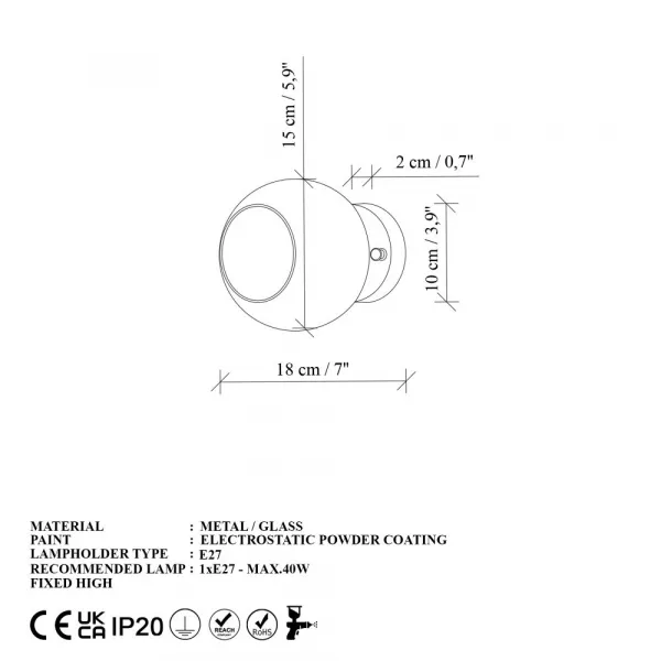 Nástenná lampa Benek - 15 - 14403