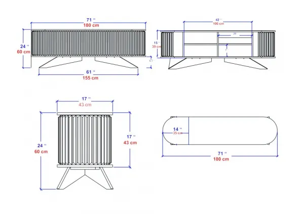 TV stolík Stor - Sapphire, White
