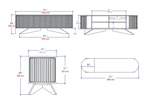 TV stolík Stor - Sapphire, White