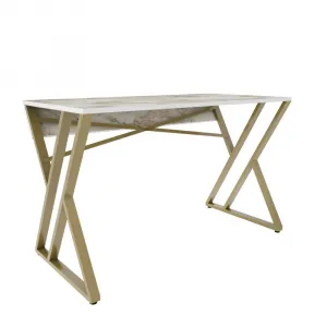 Písací stôl Gyza - White, Gold