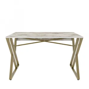 Písací stôl Gyza - White, Gold