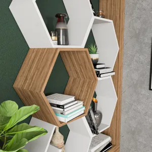 Knižnica Artemis - Walnut, White