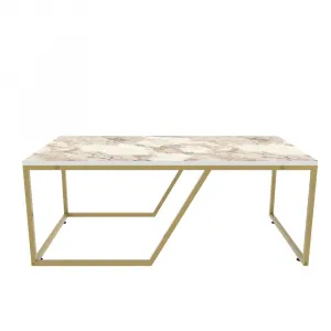 Konferenčný stolík Wendy - White, Gold
