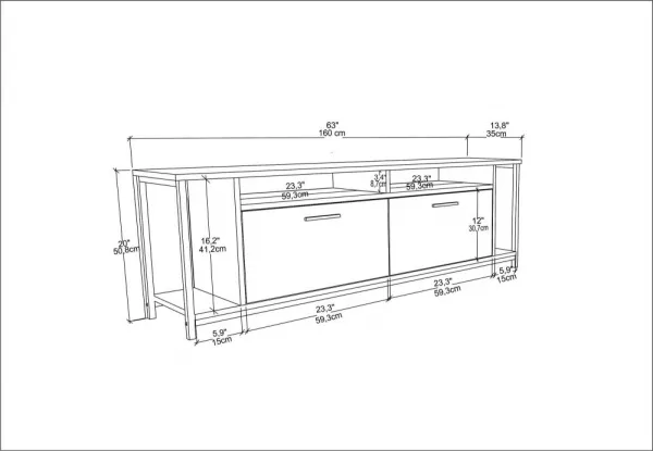 TV stolík Omar - Oak, Black