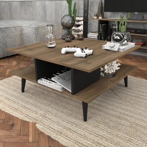 Konferenčný stolík Akya - Walnut, Black