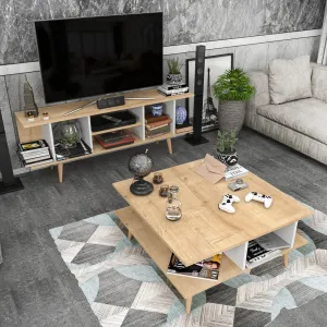 Konferenčný stolík Akya - Oak, White