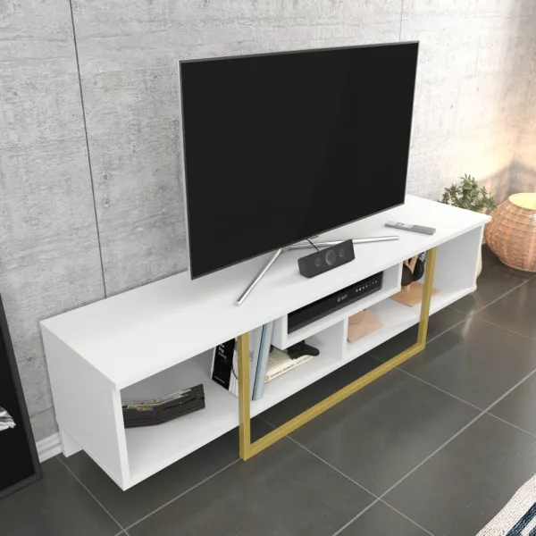 TV stolík Asal 150 - White, Gold