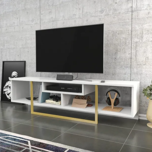TV stolík Asal 150 - White, Gold